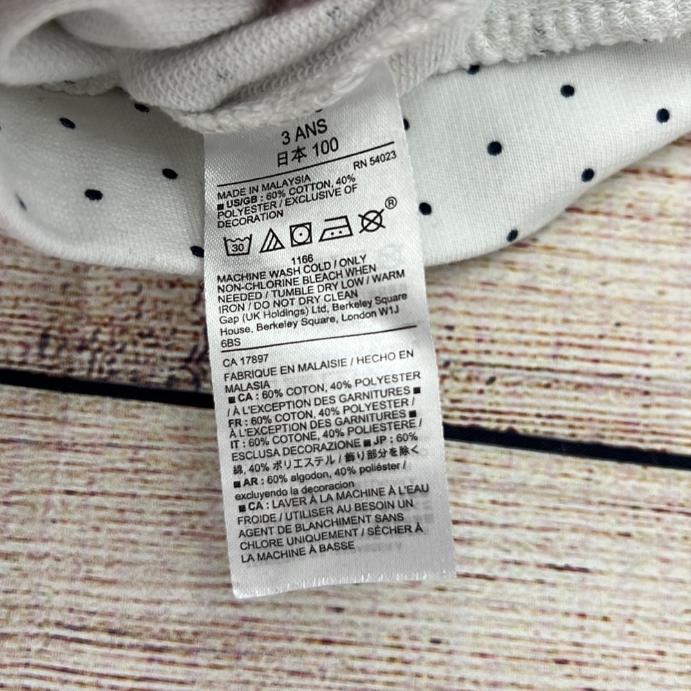 Gap Polka Dot Sweatshirt Sz 3 - Picture 4 of 5